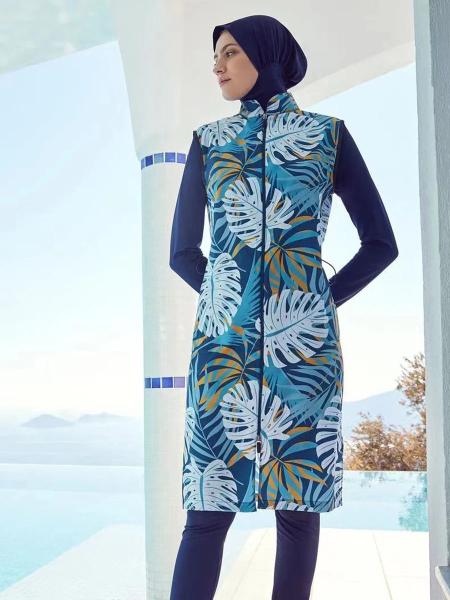 Burkini Femme 3 pièces/Set Hijab Haut Pantalons Waterproof