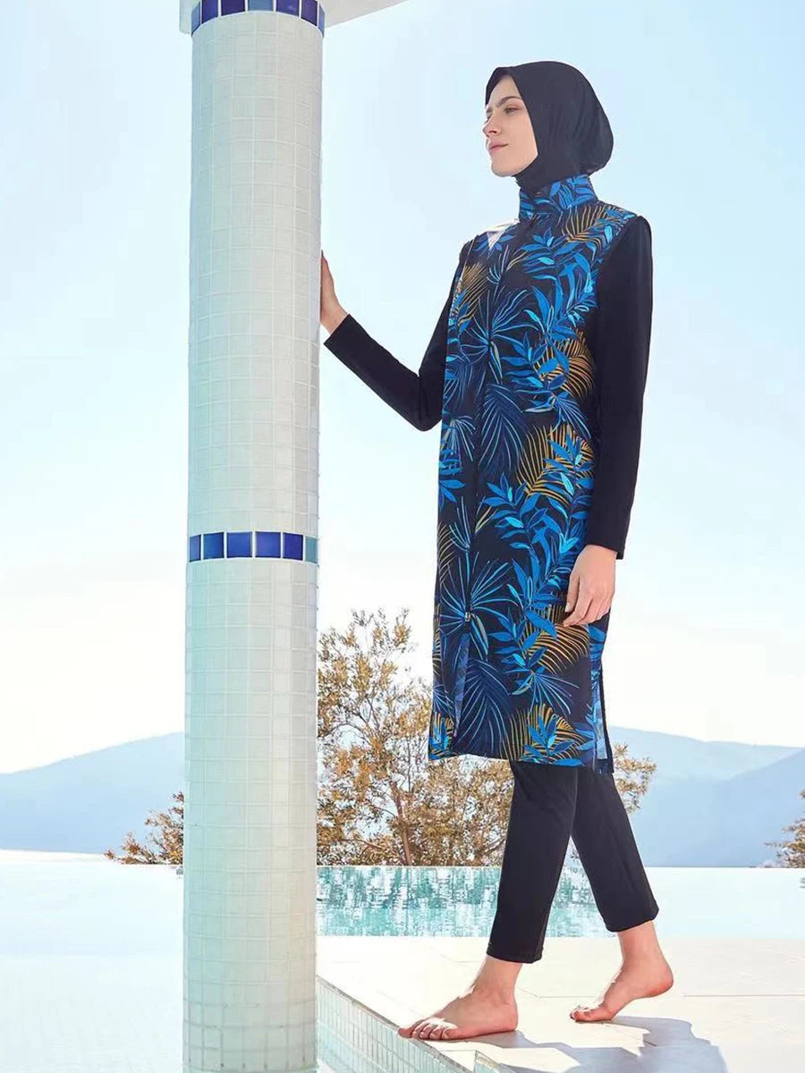 Burkini Femme 3 pièces/Set Hijab Haut Pantalons Waterproof